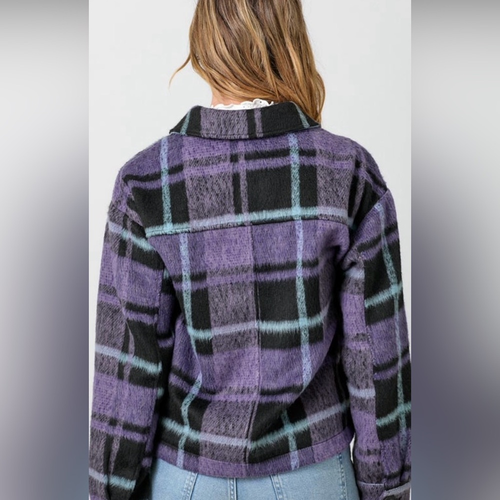 Mystree Purple Plaid Jacket - Picture 4 of 6